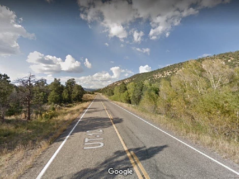 The road into Boulder, Utah, the town where Norman Applegate Jr. went hiking on Sept. 26; his body was found Tuesday. 