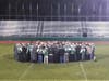 Brick Township football alumni from Warren Wolf's decades of coaching gather on Keller Memorial Field Friday evening. 