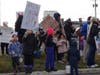 Parents opposing a mandatory vaccination bill and school funding cuts joined forces to let Senate President Stephen Sweeney know they are frustrated with both issues.