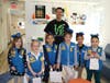 Dr. Ernest Wang with one of the Girl Scout troops.