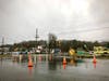 Two traffic signals were brought down in the crash early Monday that closed eastbound Route 37.