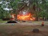 A Beckerville Road home was engulfed in flames after a lightning strike sparked a fire in Manchester.