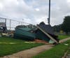 A dugout was destroyed at the Berkeley Little League field in Berkeley Township.