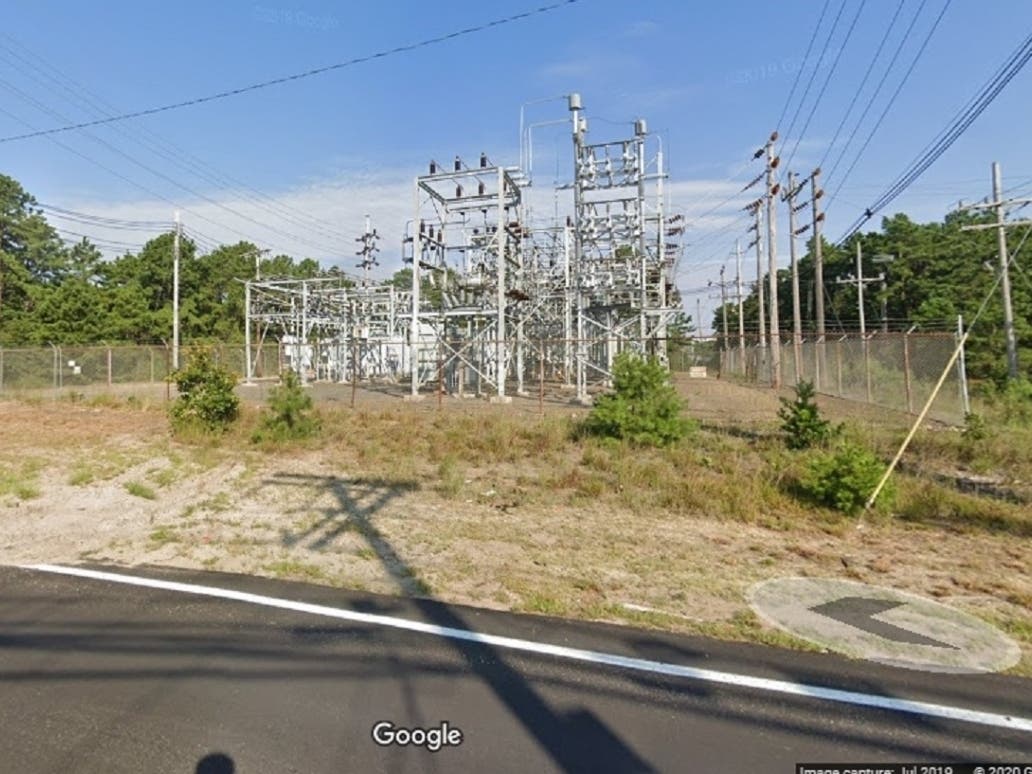 The Jersey Central Power & Light substation on Ridgeway Boulevard caught fire on Sunday. 