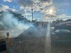 Smoke rises from a fire that was part of Sunday's emergency preparedness drill in Brick. 
