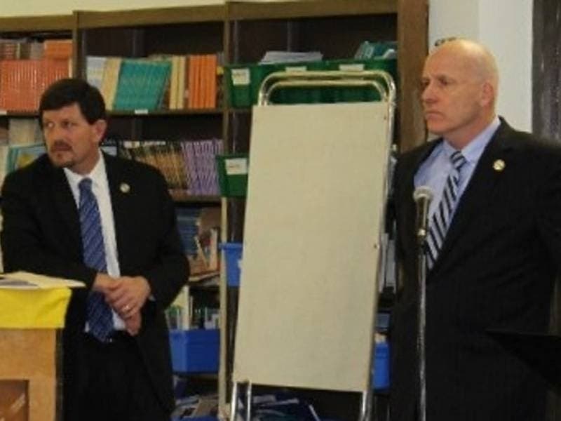 David Healy (right) is retiring as of Jan. 1 and the Toms River school board is seeking input from the community and staff on who should replace him. 