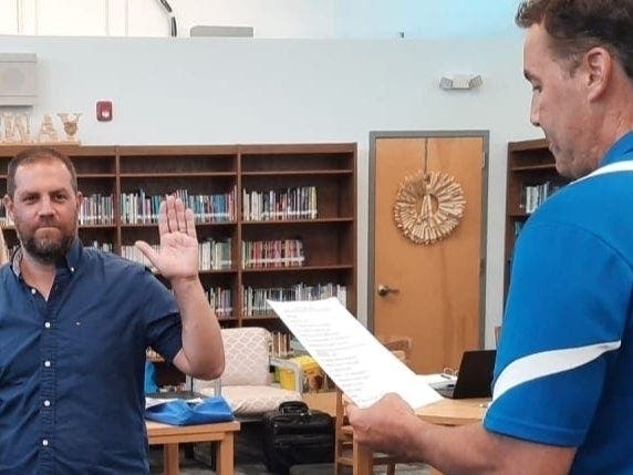 Anthony Goltsch, who was sworn in to the Manchester Township Board of Education in July, is accused of failing to return jewelry left with him for repair or consignment.