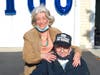 Mel Traum and his companion, Florence Katz, at Traum's surprise 100th birthday celebration on Saturday.