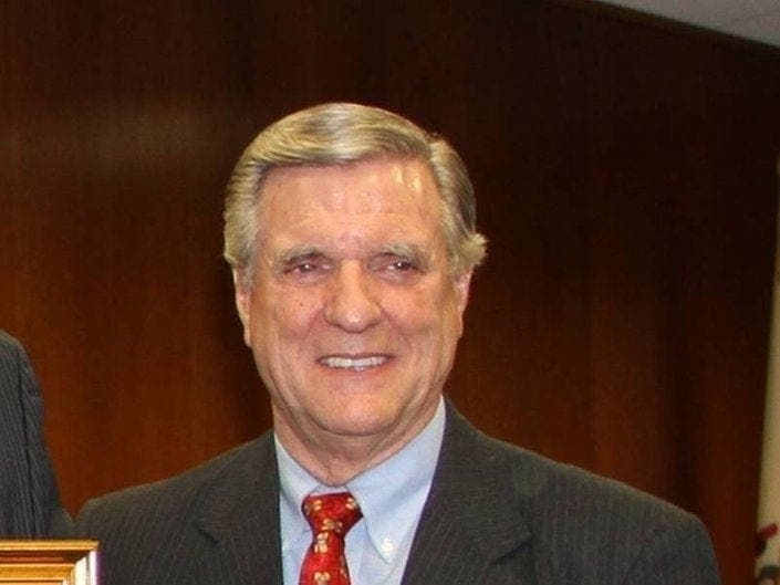 George GIlmore, seen here at the Ocean County Freeholders swearing-in ceremony in January 2019, was forced to give up all of his public posts in the wake of his federal conviction on falsifying a loan application and failing to pay over payroll taxes. 