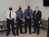 Brick Police Chief James Riccio, Lt. James Burgess, Sgt. Daniel Waleski and Mayor John G. Ducey after Burgess and Waleski were sworn.