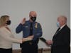 Sgt. Daniel Waleski is sworn in during his promotion to sergeant. 
