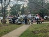 Brick Township Police EMS personnel care for residents who had to be evacuated from the apartment complex.