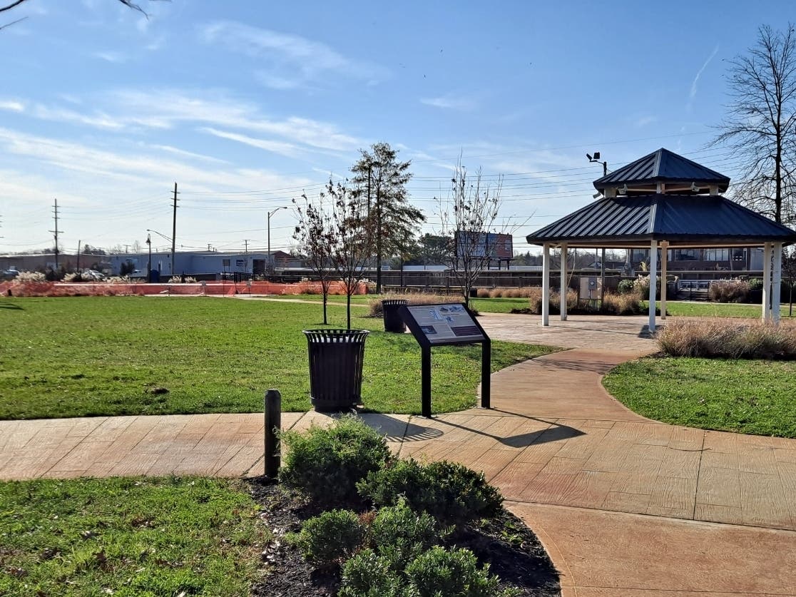 The triple gazebo at Huddy Park was removed in November after the main structure collapsed.