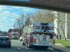 Fire trucks from Toms River and Island Heights were outside the Ocean County Courthouse on Monday morning due to what a report said was a "hazardous condition."