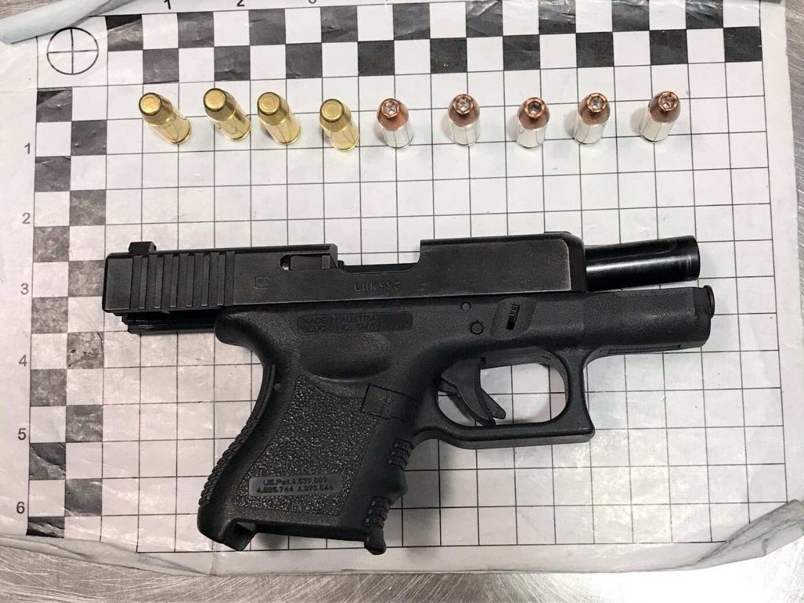 This 9mm handgun was loaded when it was found in a Brick man's carry-on Sunday at the Atlantic City International Airport.