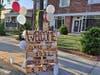 A welcome sign for the senior prom.