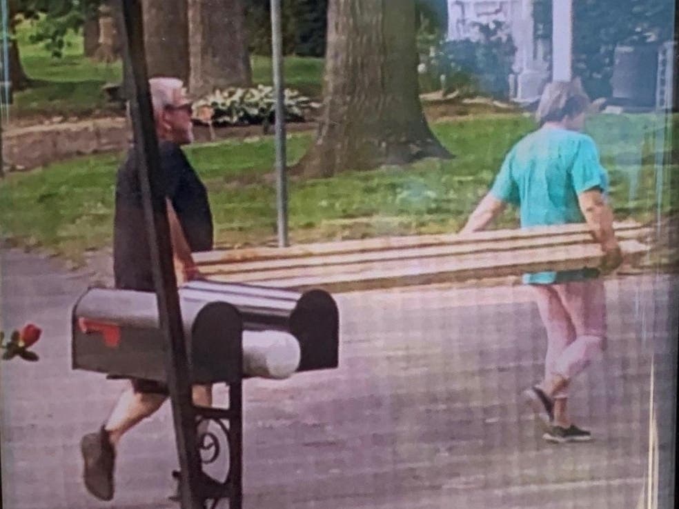 Manchester Township police are searching for the identities of these two people, who they say stole lumber from a construction site.