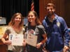 Ava Bullis and Gabrielle Ashton with coach and business teacher Nick Salvemini.