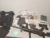 The weapons and other items that were seized from Jeremy Barringer following a motor vehicle crash in Mantoloking early Sunday, police said.