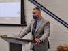 John Berenato addresses the Manchester Township Board of Education meeting Wednesday evening after he was approved as the district's new superintendent. 