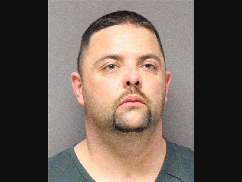 David R. Giordano, 37, previously drew attention by painting a blue line down Hooper Avenue using paint is accused of stealing from Home Depot while driving his bucket truck that authorities say he stole from an impound lot. 