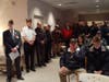 Veterans line the wall and fill many of the seats at Weatherhead Young Funeral Home in Brick. 