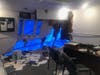 Philip Brilliant's office at Brilliant Environmental Services. A car smashed through the wall early Sunday; authorities are investigating whether the driver was impaired. 