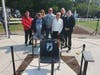 Council President Joan Brush and Councilwoman Michelle Zolezi joined with Rolling Thunder Chapter 4 members in a chair dedication at Manchester POW-MIA Park.