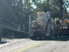 Jersey Central Power & Light said it may take until Sunday to repair eight utility poles that were damaged Friday morning when a truck caught a Verizon line, Toms River officials said. 