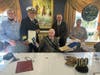 Roman Charkowski (center) with Toms River Mayor Maurice Hill (second from left) and Rep.  Chris Smith, along with Charkowski's children, on Sunday at his 100th birthday celebration. 