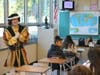Toms River Intermediate East teacher Casey Kanarkowski dressed up as Christopher Columbus to teach his eighth grade social studies students. 