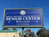 A sign designates the new Brick Township Senior Center. Work is underway to convert the building, with the hopes of opening it in 2023.