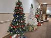 Trees decorated by various nonprofit organizations to represent their causes stand ready for supporters to vote for them on Thursday. 