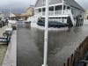 Water reaches the base of a home in Ortley Beach. 