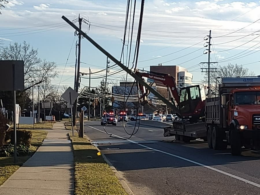 Excavator Pulls Down Power Lines On Hooper Avenue In Toms River | Toms ...