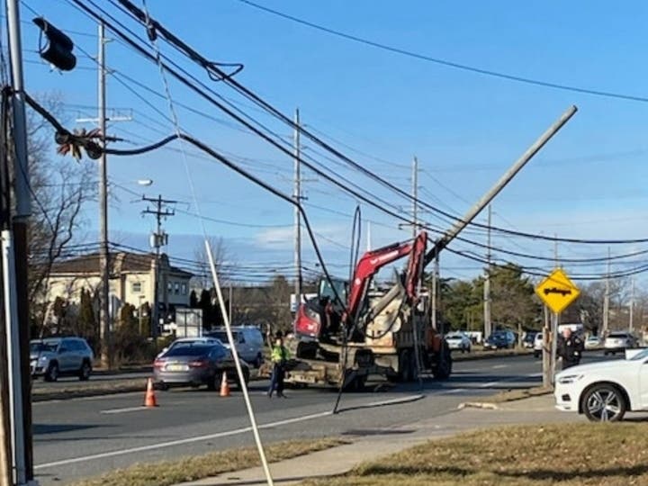 Excavator Pulls Down Power Lines On Hooper Avenue In Toms River | Toms ...