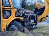 A Manchester Township school bus was damaged in a crash Tuesday on Commonwealth Boulevard. 