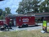 Brick's Technical Rescue team responded to the crash at the 7-Eleven to assist with evacuations from the store, which was significantly damaged in a crash Monday. 