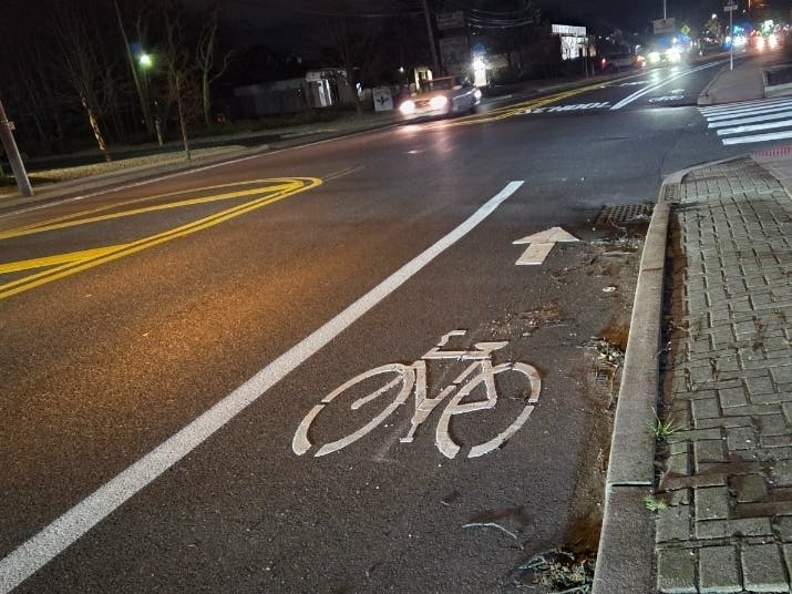 Bicycle lanes have been installed along Bridge Avenue, creating a safe space for bicyclists along the busy road. 