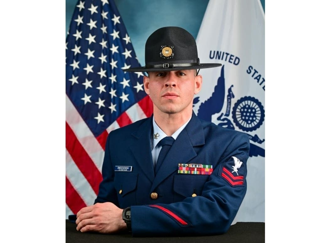 U.S. Coast Guard Yeoman 2nd Class Cody Dmochowski will be honored in April as the USO Coast Guardsman of the Year for saving a motorcyclist's life in Jackson in July 2025.
