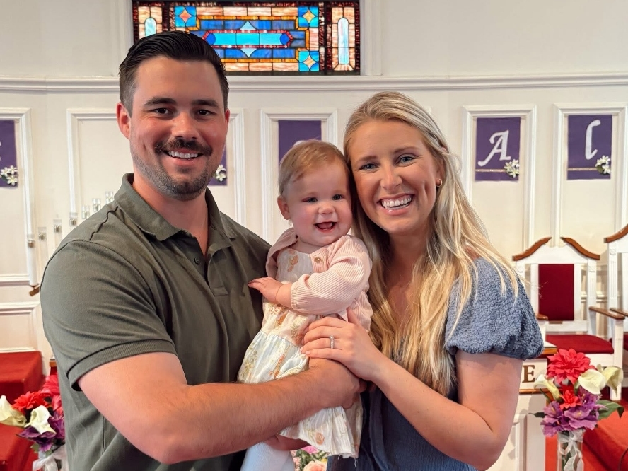 Sean and Jessie Twerdak and daughter Abigail narrowly escaped a fire that destroyed their Howell home on Saturday. 