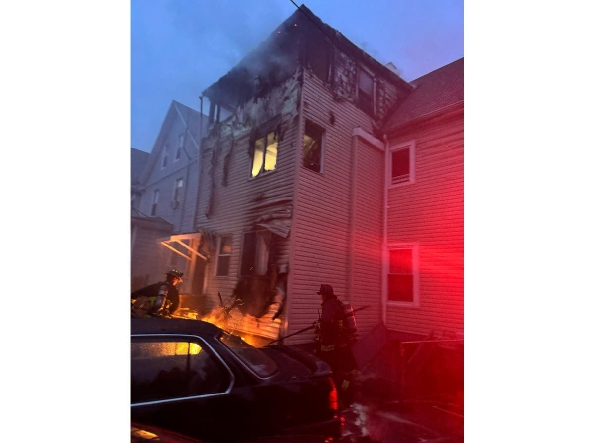 The three-alarm fire was contained to one home, the fire company said.