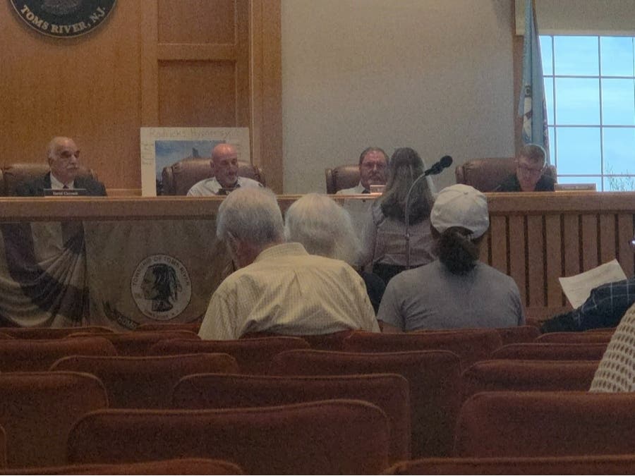 Toms River chief financial officer Dorothy Gallagher addresses the council during Wednesday's Township Council meeting. 
