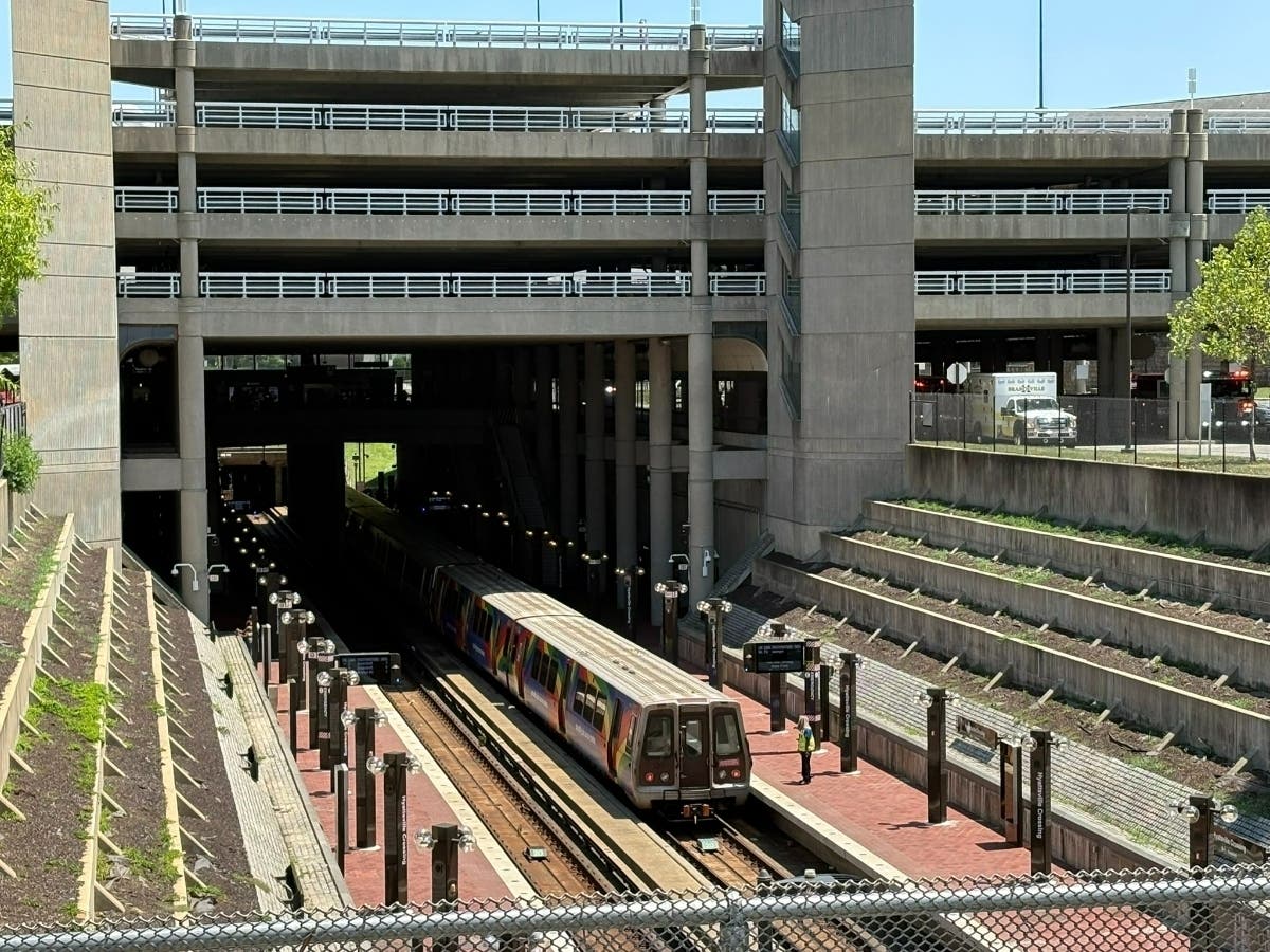 One person was taken to the hospital for treatment after a single car of the Metro train derailed, officials said.