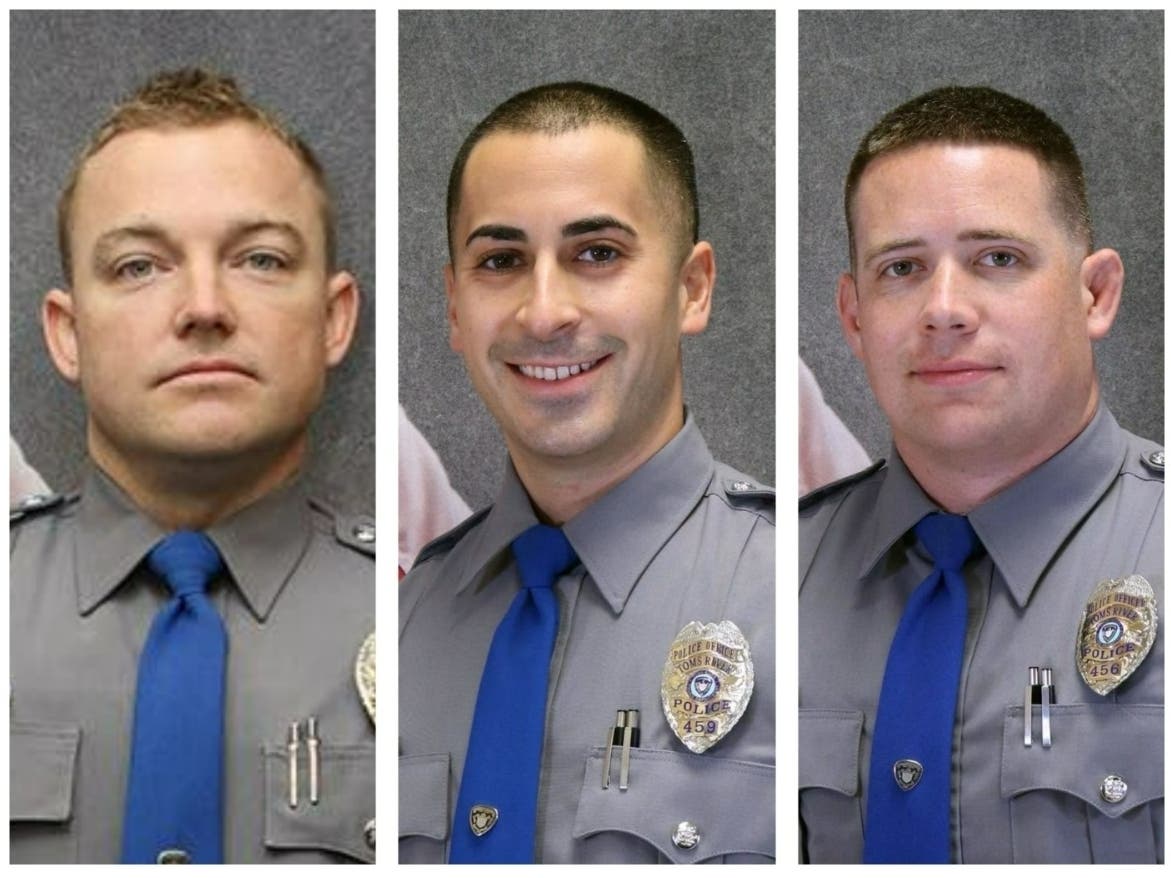 Toms River Patrol Officers (from left) Eric Nelson, Justin Barberi and Robert King stopped a drunken, wrong-way driver before the person could cause a crash on Saturday, the Toms River PBA said.   