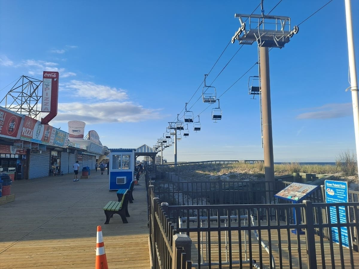 A woman and a 2-year-old child fell from the Sky Ride in Seaside Heights on Monday, authorities said. A second child had to be rescued from the ride. 