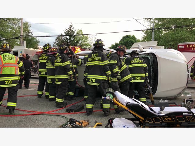 Person Trapped In Car After Overturn Crash | Commack, NY Patch