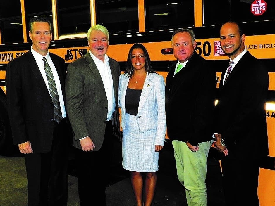 Pictured L to R: Joseph C. Bond, Bay Shore High School Superintendent; State Senator Phil Boyle; State Senator Monica Martinez; Islip Town Councilman John Cochrane, Jr.; Marcos Maldonado - Grant writer with McBride Consulting.