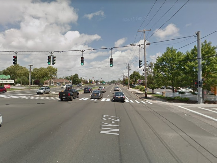 The site of the crash on Tuesday night on Sunrise Highway and North Delaware Avenue.