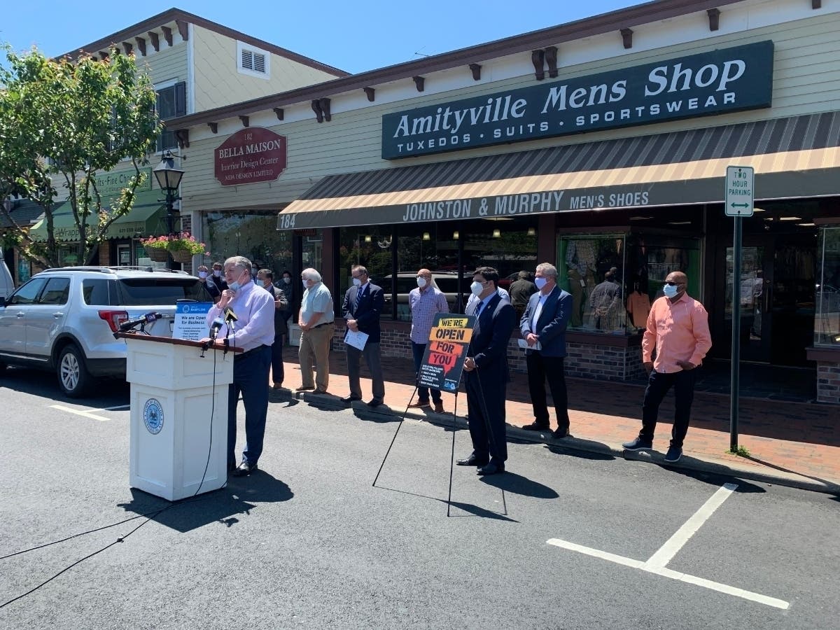 Supervisor Rich Schaffer announced the plan for local businesses following Gov. Cuomo's declaration that Long Island has reached all metrics to begin reopening Wednesday. 
